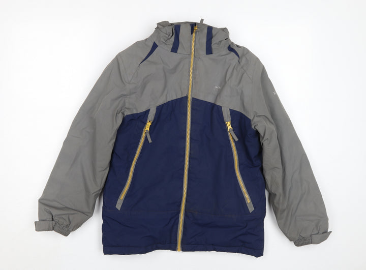 Trespass Boys Blue Rain Coat, 9-10Y Waterproof Jacket