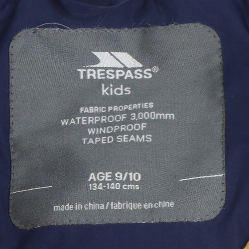 Trespass Boys Blue Rain Coat, 9-10Y Waterproof Jacket
