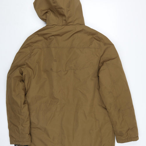 Red Herring Men's Brown Hooded Parka Jacket Size L