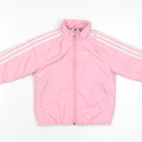 Adidas Girls Pink Puffer Jacket, 3-4 Years, Lightweight, Hooded