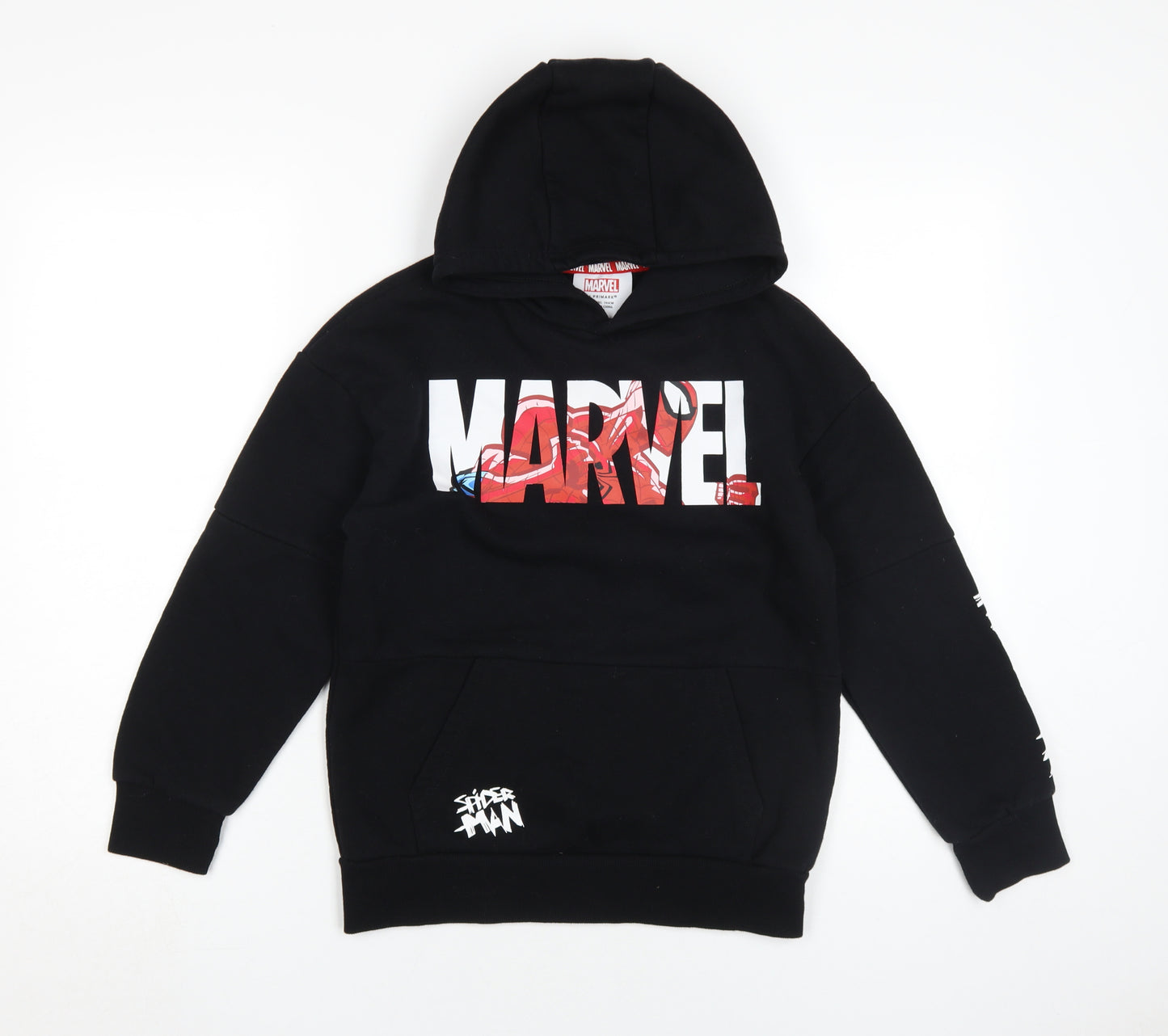 Primark Boys Black Spider-Man Pullover Hoodie 10-11 Years