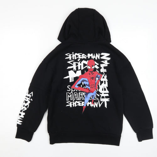 Primark Boys Black Spider-Man Pullover Hoodie 10-11 Years