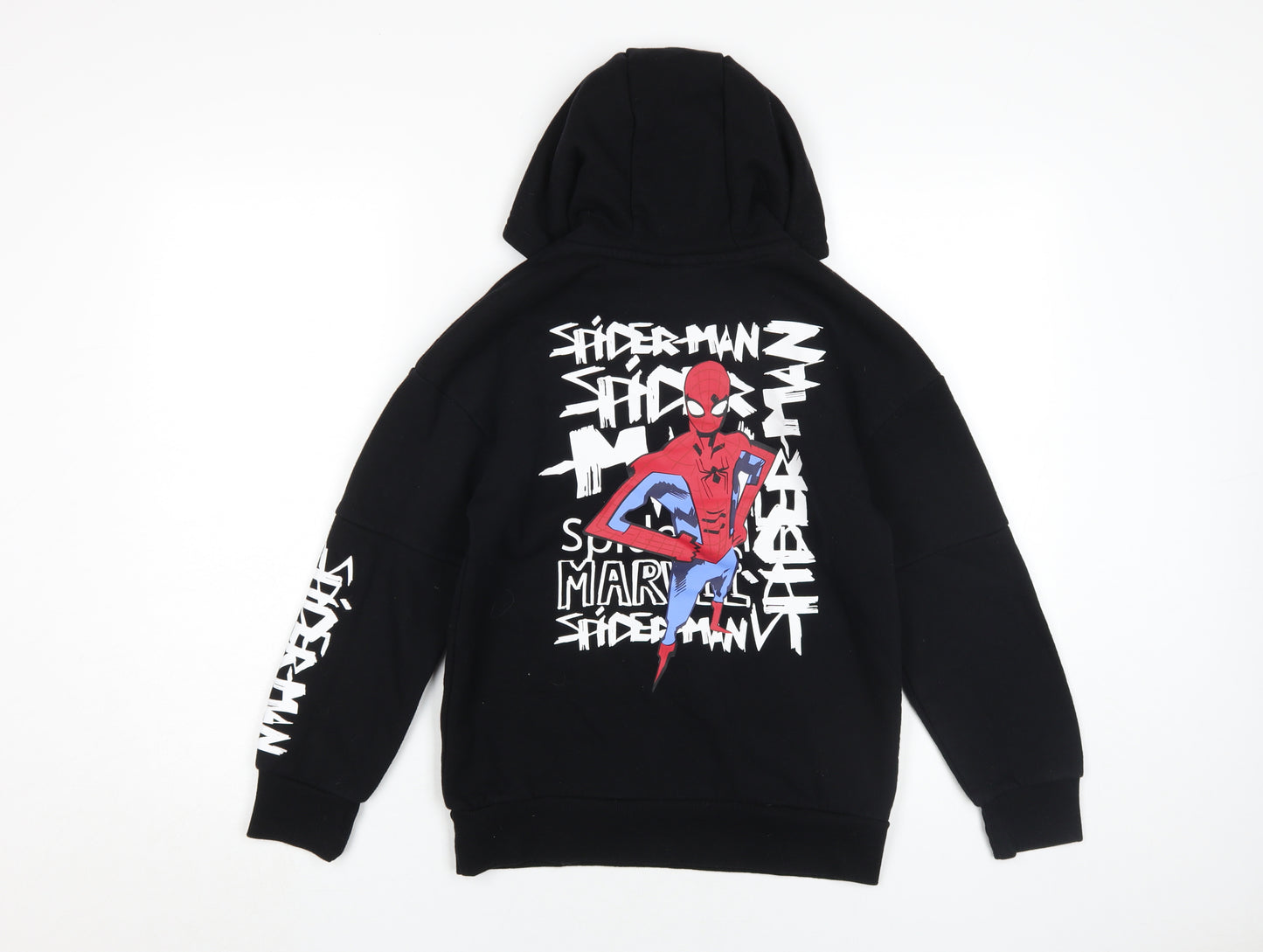 Primark Boys Black Spider-Man Pullover Hoodie 10-11 Years