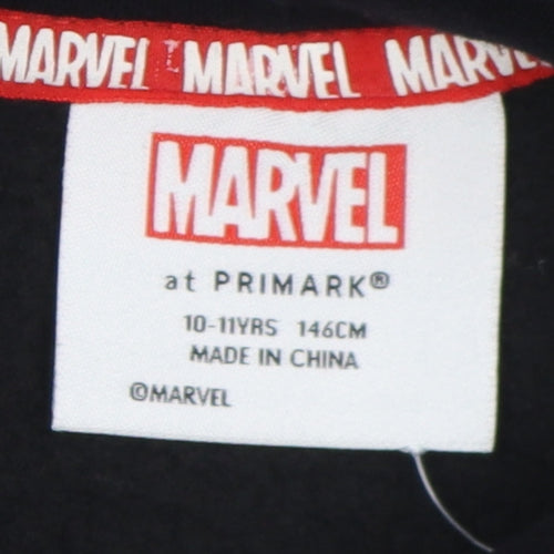 Primark Boys Black Spider-Man Pullover Hoodie 10-11 Years