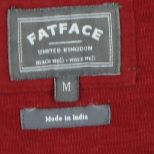 FatFace Men's Red Long Sleeve Crew Neck T-Shirt, Medium
