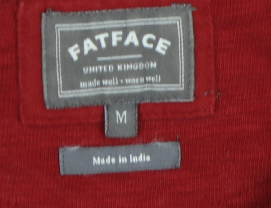 FatFace Men's Red Long Sleeve Crew Neck T-Shirt, Medium