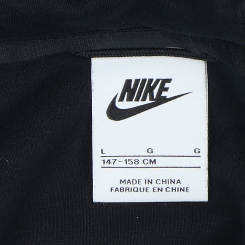Nike Boys Black Grey Full Zip Hoodie Size L