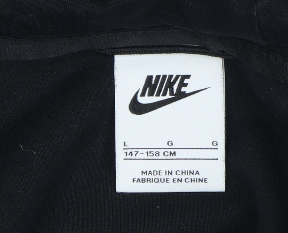 Nike Boys Black Grey Full Zip Hoodie Size L