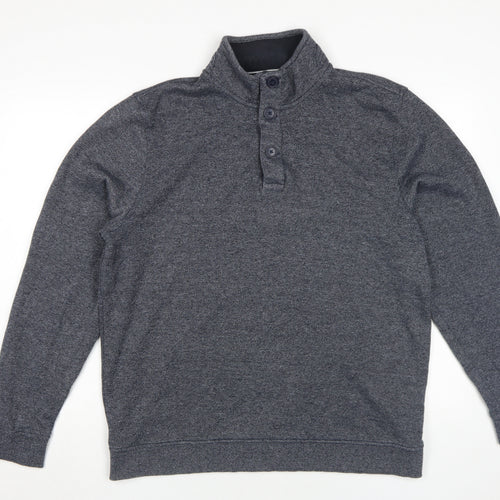 Maine New England Men's Grey Henley Jumper L