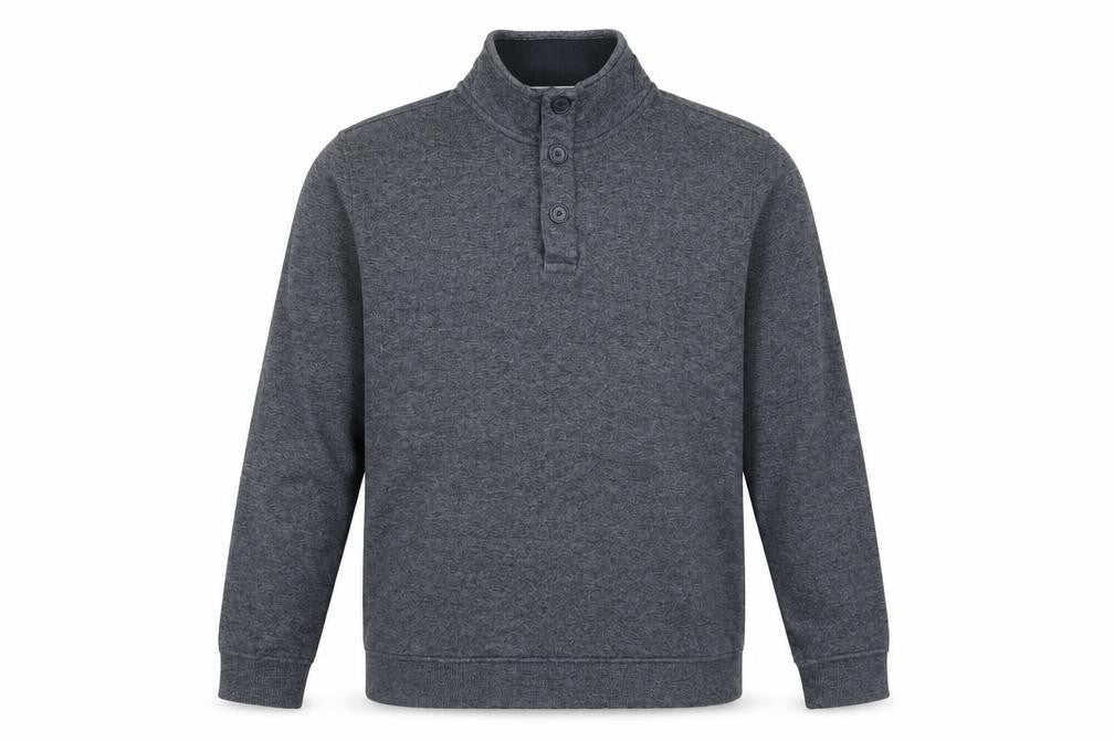 Maine New England Men's Grey Henley Jumper L
