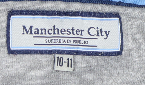 Manchester City Grey Boys Hoodie 10-11 Years Full Zip
