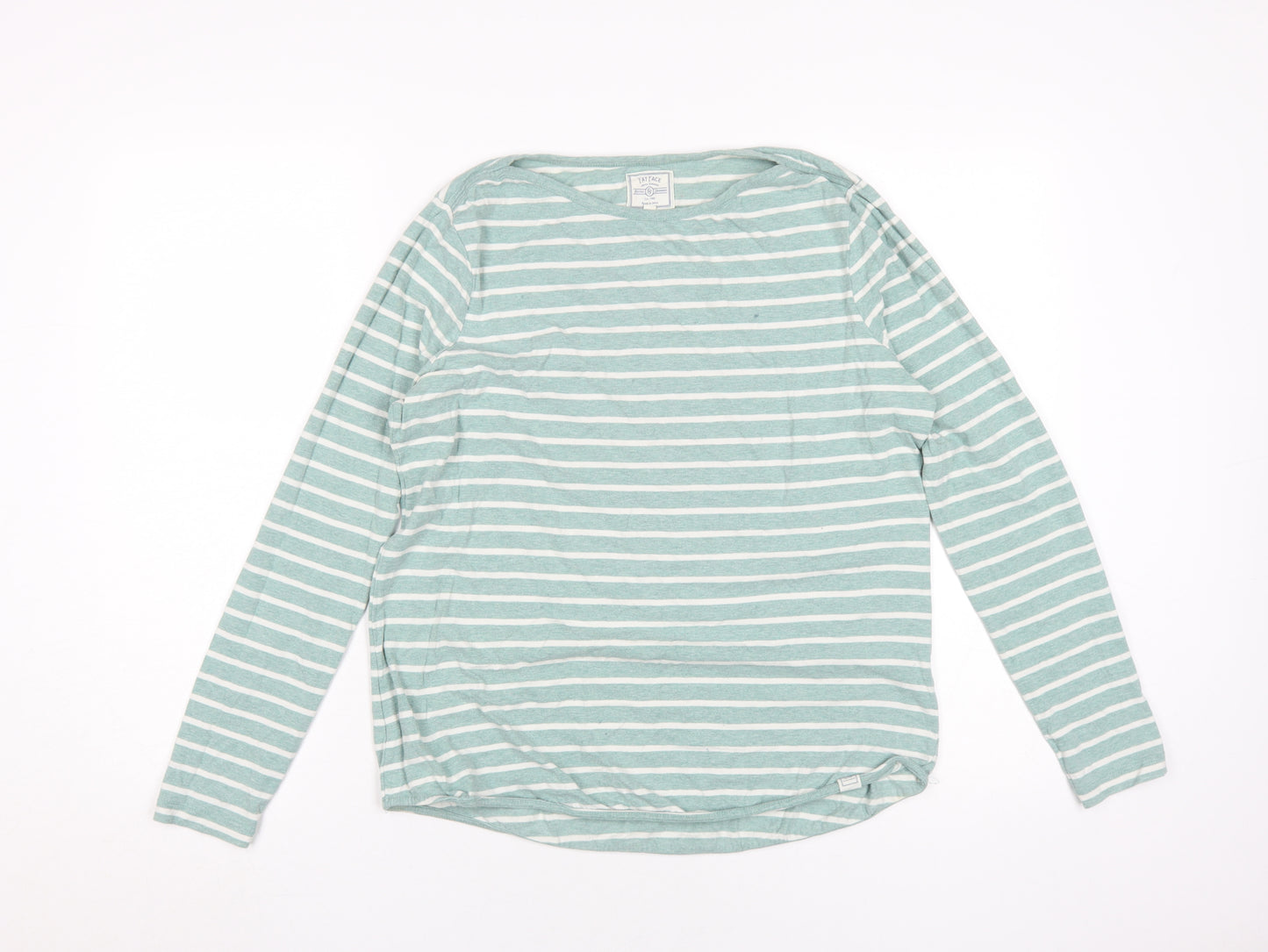 Fat Face Women's Green Striped Jersey T-Shirt Size 12
