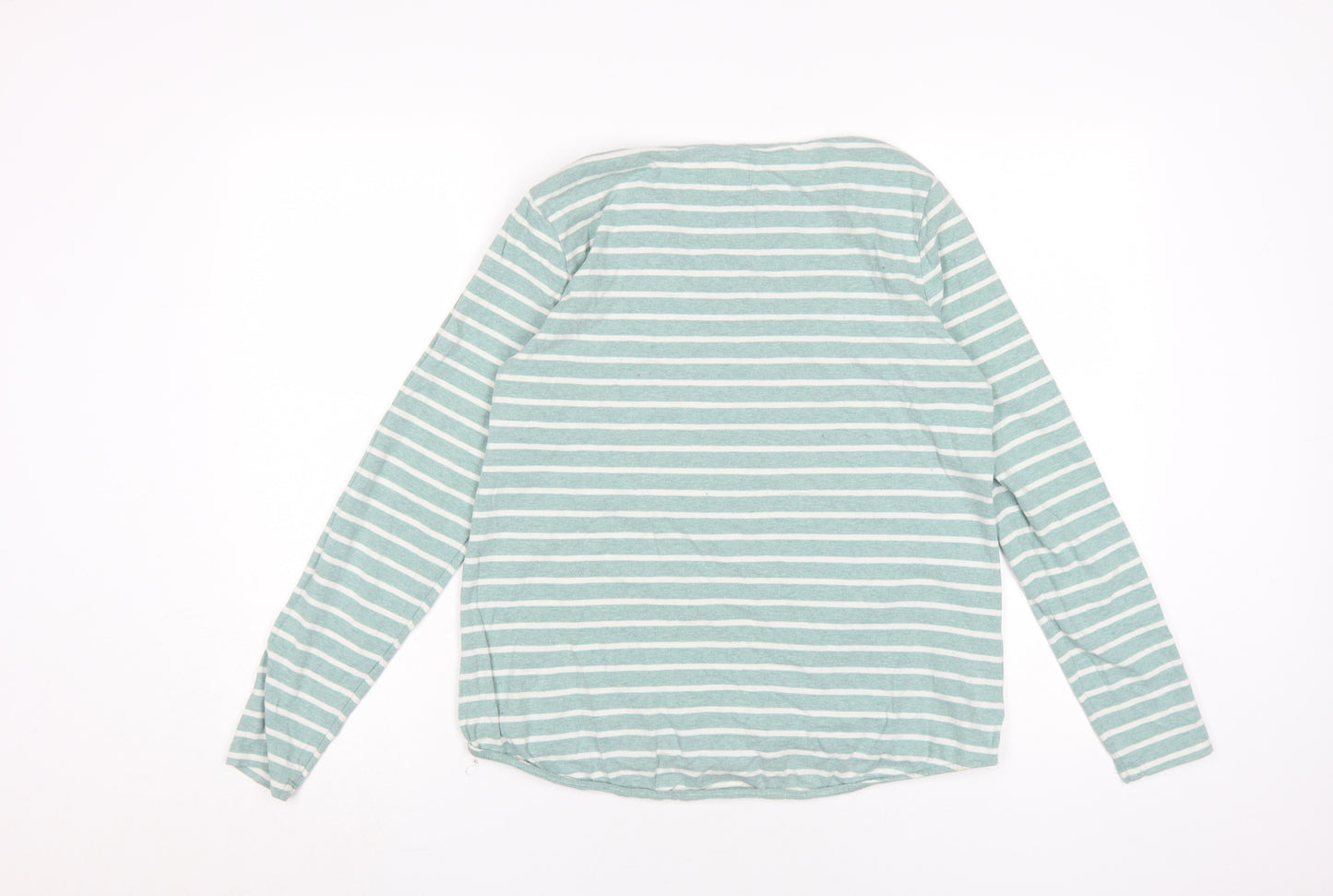 Fat Face Women's Green Striped Jersey T-Shirt Size 12