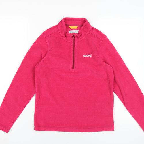 Regatta Girls Pink Fleece Sweatshirt 11-12 Years 1/4 Zip