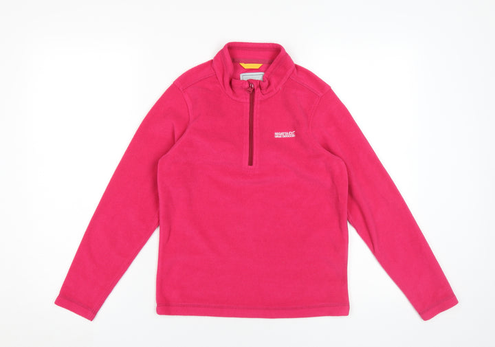 Regatta Girls Pink Fleece Sweatshirt 11-12 Years 1/4 Zip