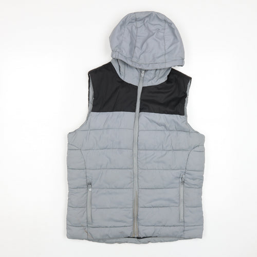 Hype Boys Grey Black Puffer Jacket 13-14 Years Casual Style