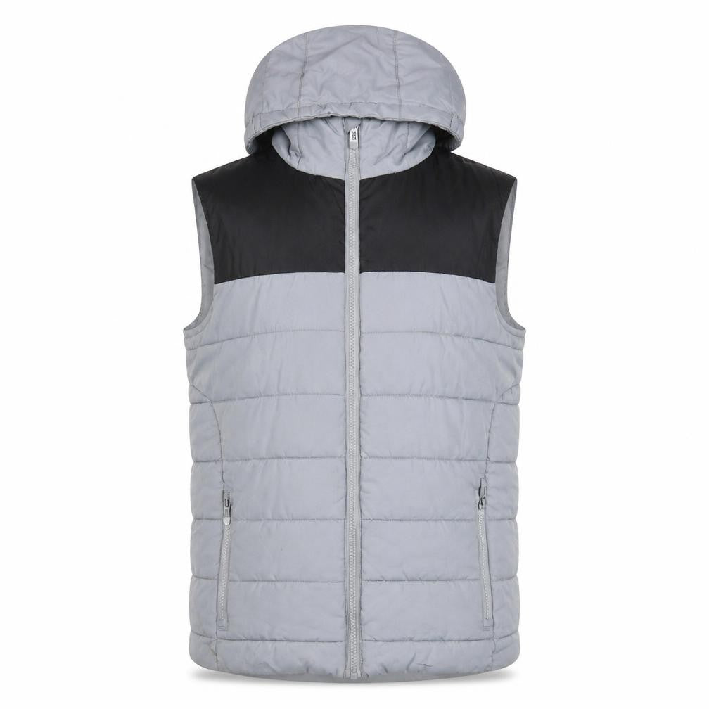 Front view of Hype boys’ grey black puffer jacket 13-14 years casual style