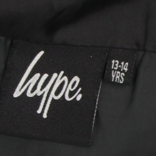 Hype Boys Grey Black Puffer Jacket 13-14 Years Casual Style