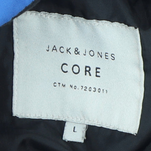 Jack & Jones Men's Blue Puffer Jacket Size L