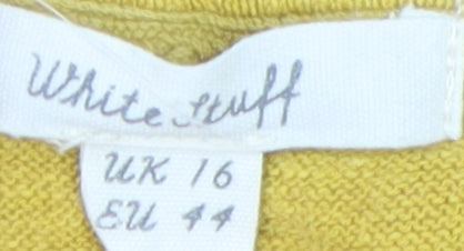 White Stuff Women's Yellow Cardigan, Size 16, Casual Knit