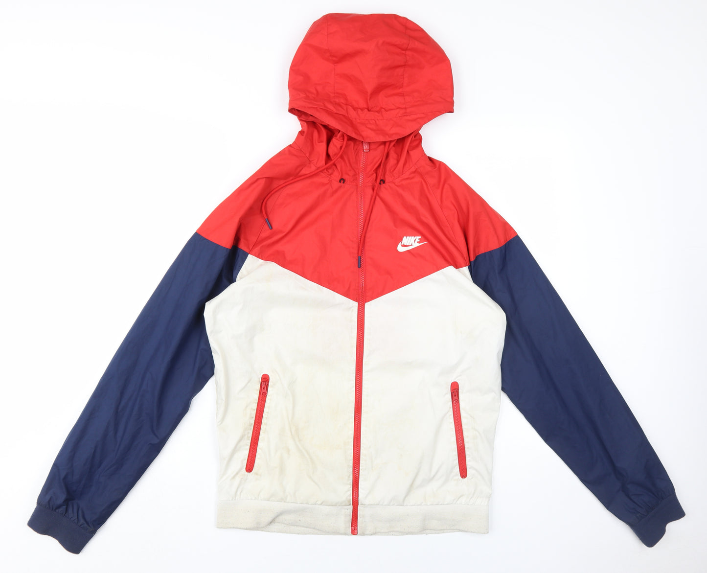 Nike Men's Red, Blue, White Windbreaker Jacket S