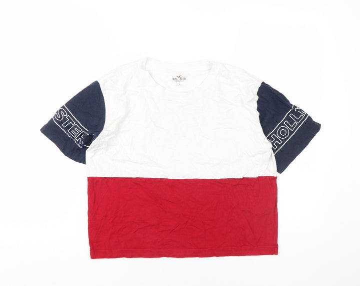 Hollister Unisex Colourblock T-Shirt S - Cotton Crew