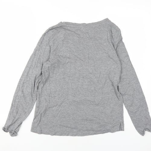 Esprit Women's Grey M Embroidered Long Sleeve T-Shirt
