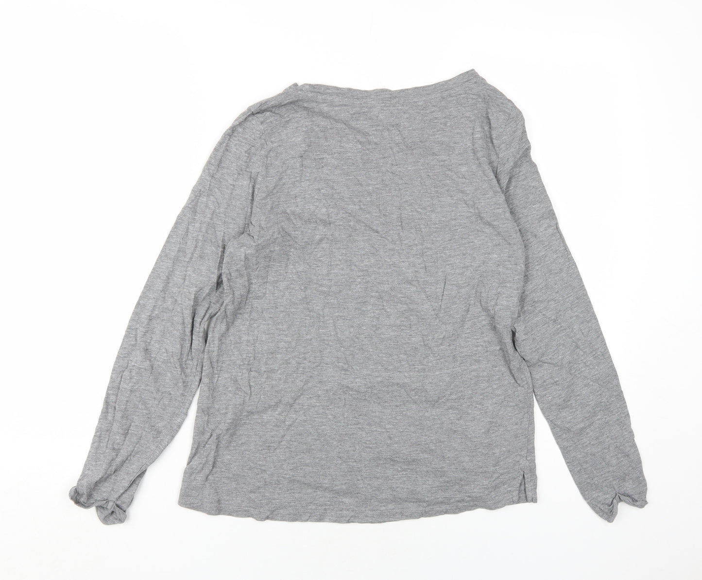 Esprit Women's Grey M Embroidered Long Sleeve T-Shirt