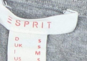 Esprit Women's Grey M Embroidered Long Sleeve T-Shirt