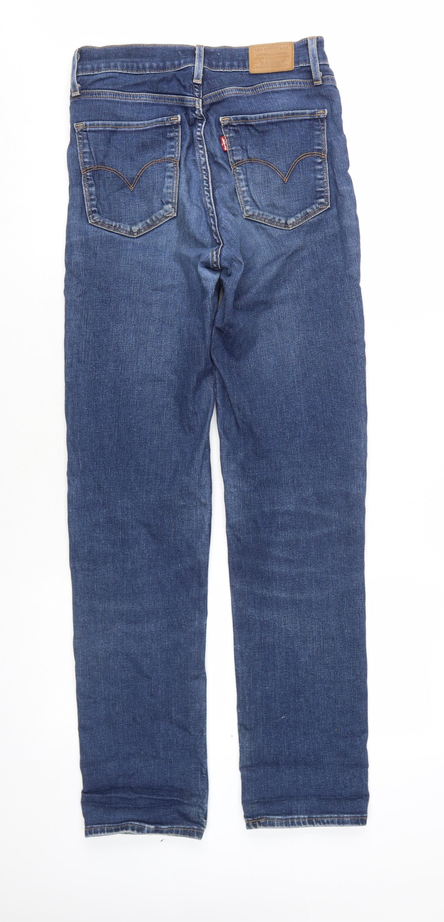 Levi Women's Blue High-Rise Straight Jeans Size 28