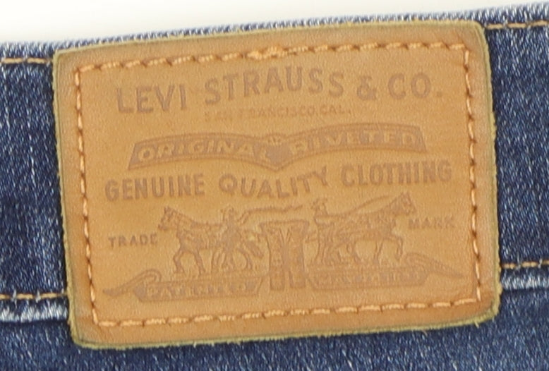 Levi Women's Blue High-Rise Straight Jeans Size 28