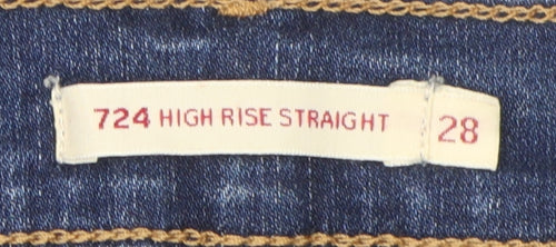 Levi Women's Blue High-Rise Straight Jeans Size 28