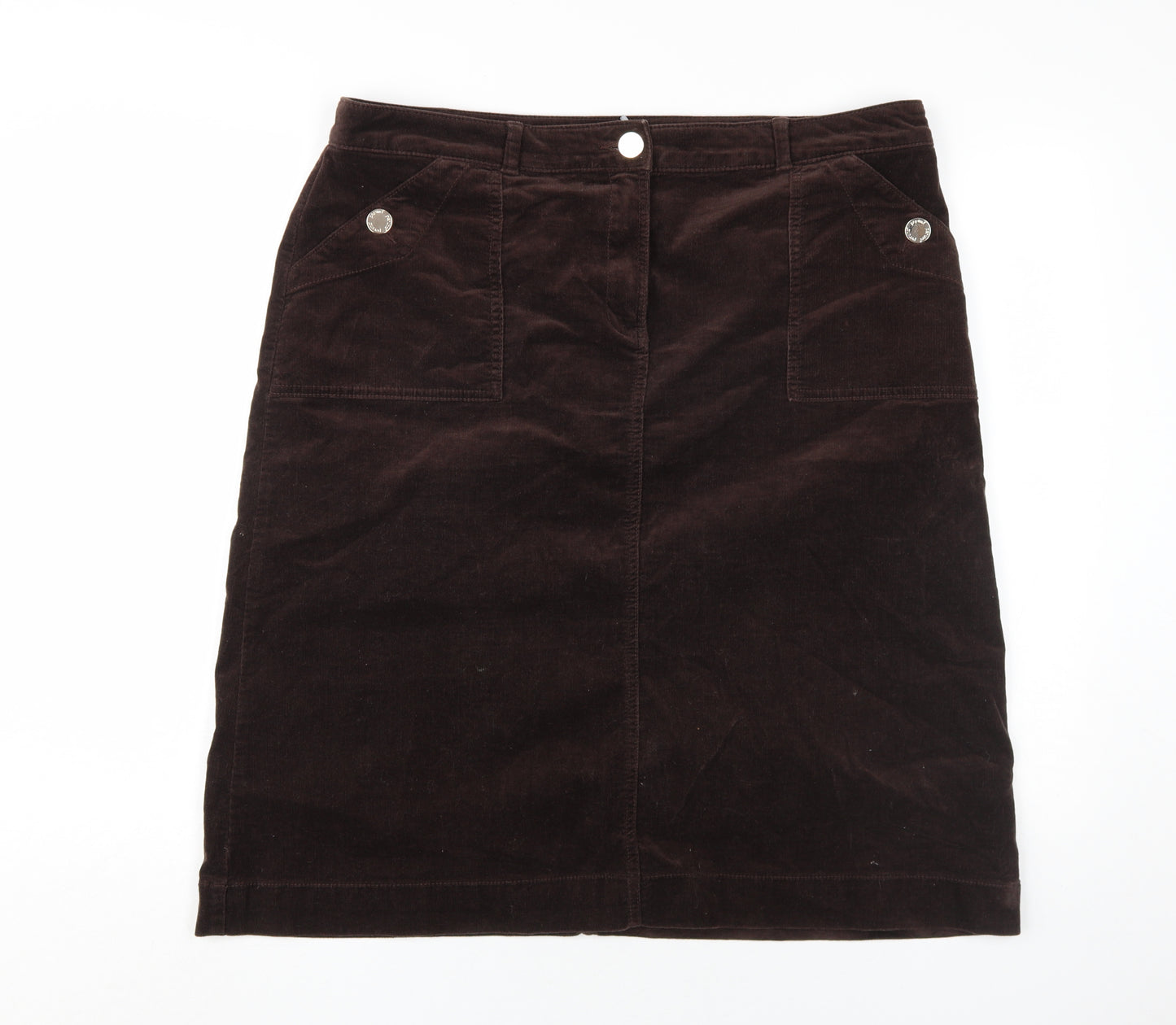 Marks and Spencer Women's Brown Corduroy Pencil Skirt Size 18