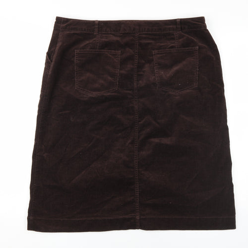 Marks and Spencer Women's Brown Corduroy Pencil Skirt Size 18