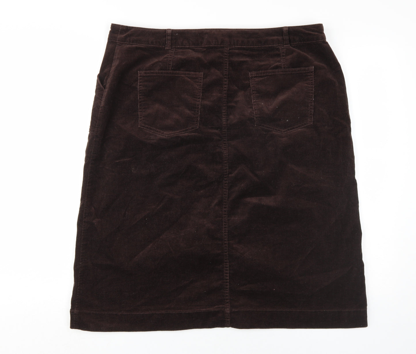 Marks and Spencer Women's Brown Corduroy Pencil Skirt Size 18