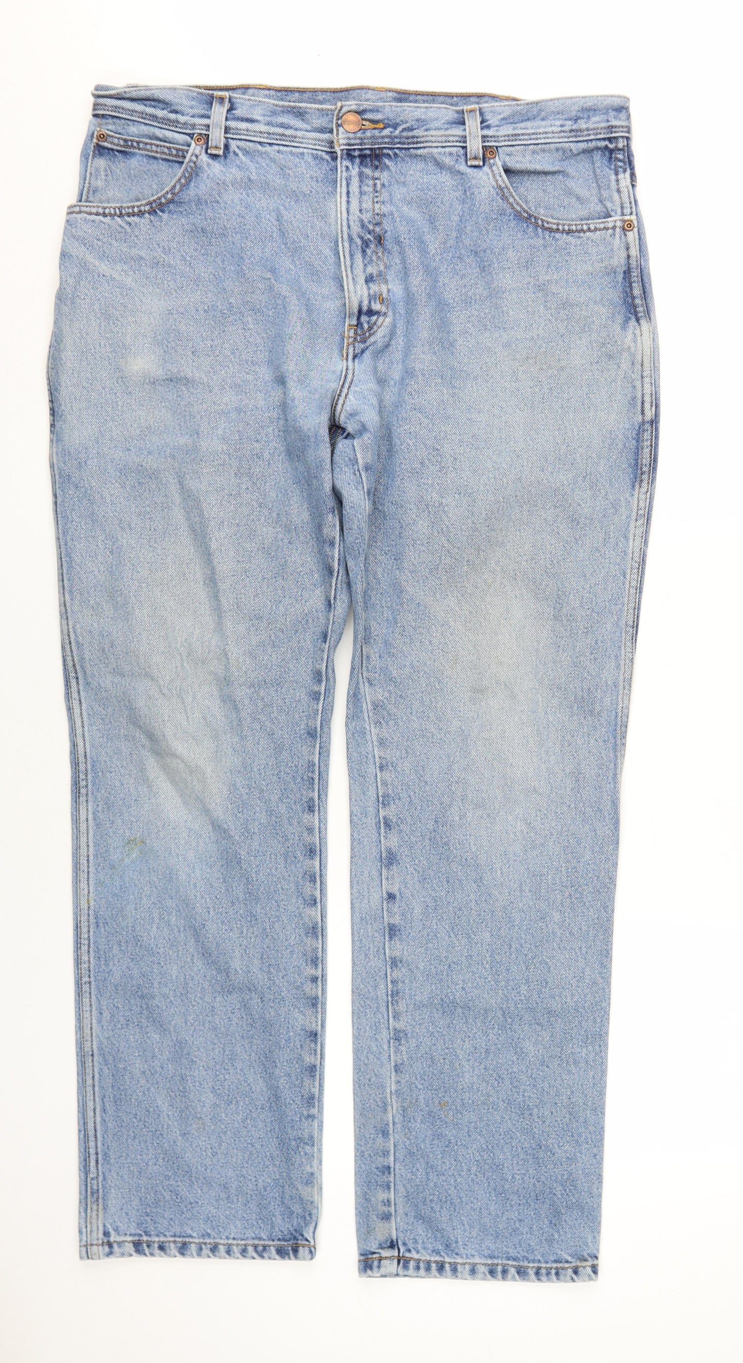 Wrangler Men's Blue Straight Jeans Size 38 Regular Fit
