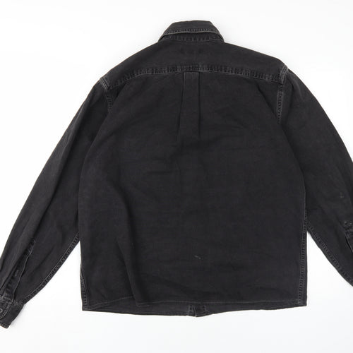 Lands' End Men's Black Denim Button-Up Shirt M