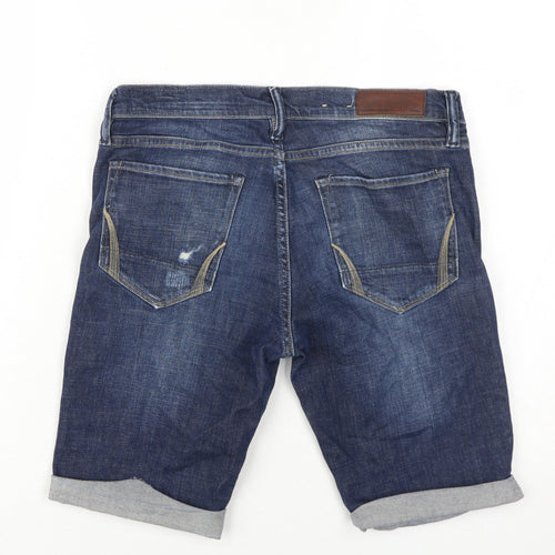AllSaints Men's Blue Slim Denim Shorts, Size 28