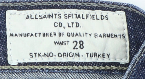 AllSaints Men's Blue Slim Denim Shorts, Size 28