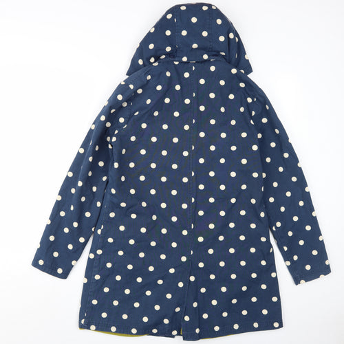 Tulchan Women's Blue Polka Dot Hooded Rain Coat Size 12