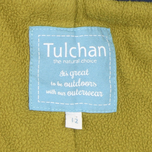 Tulchan Women's Blue Polka Dot Hooded Rain Coat Size 12