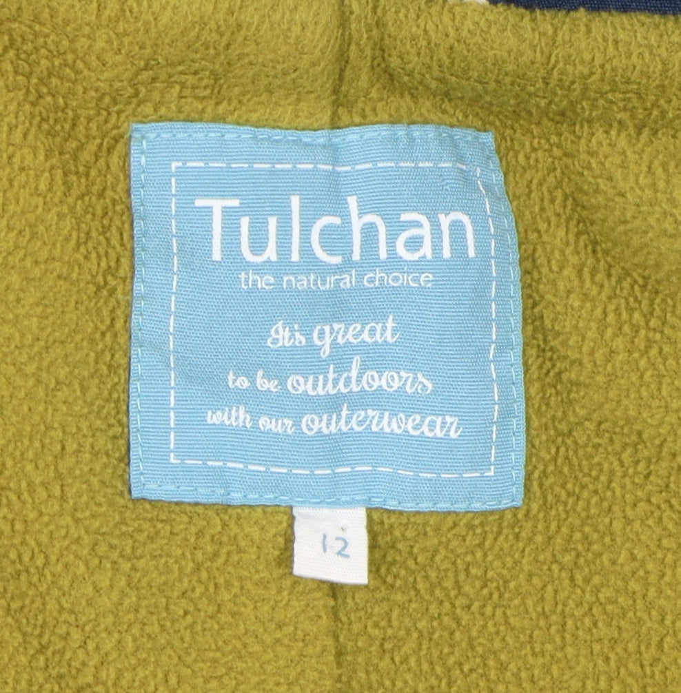 Tulchan Women's Blue Polka Dot Hooded Rain Coat Size 12