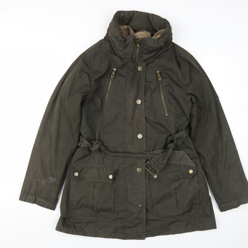 Techlab Women's Green Parka Jacket Size 12, Belted