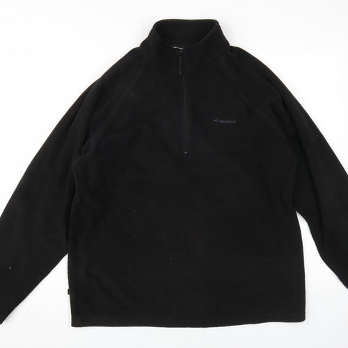 Mountainlife Men's Black Fleece 1/2 Zip Sweatshirt, Medium