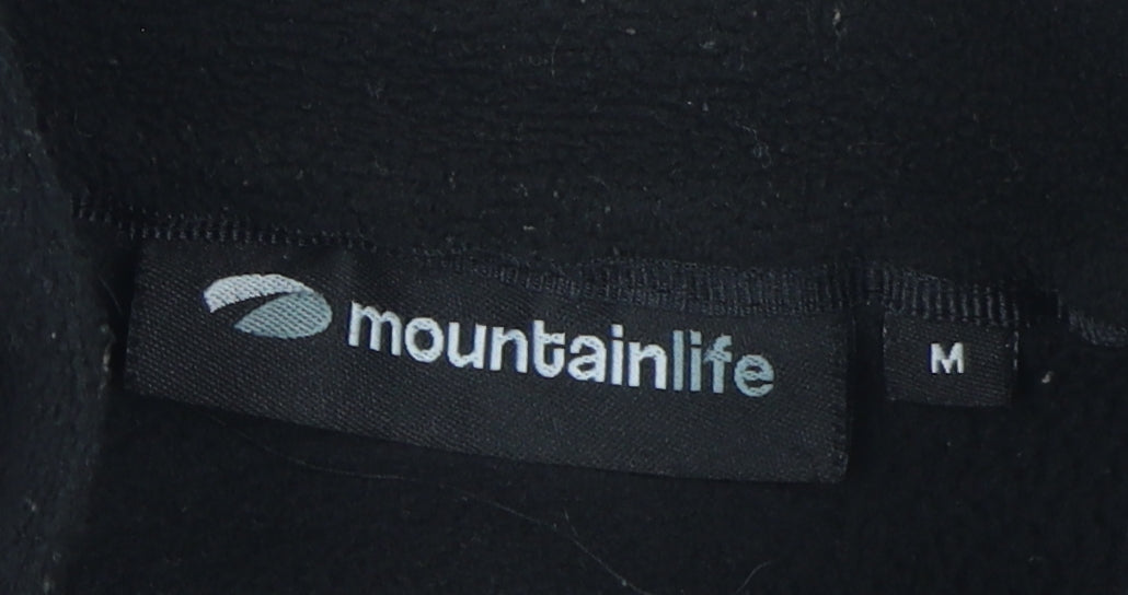 Mountainlife Men's Black Fleece 1/2 Zip Sweatshirt, Medium
