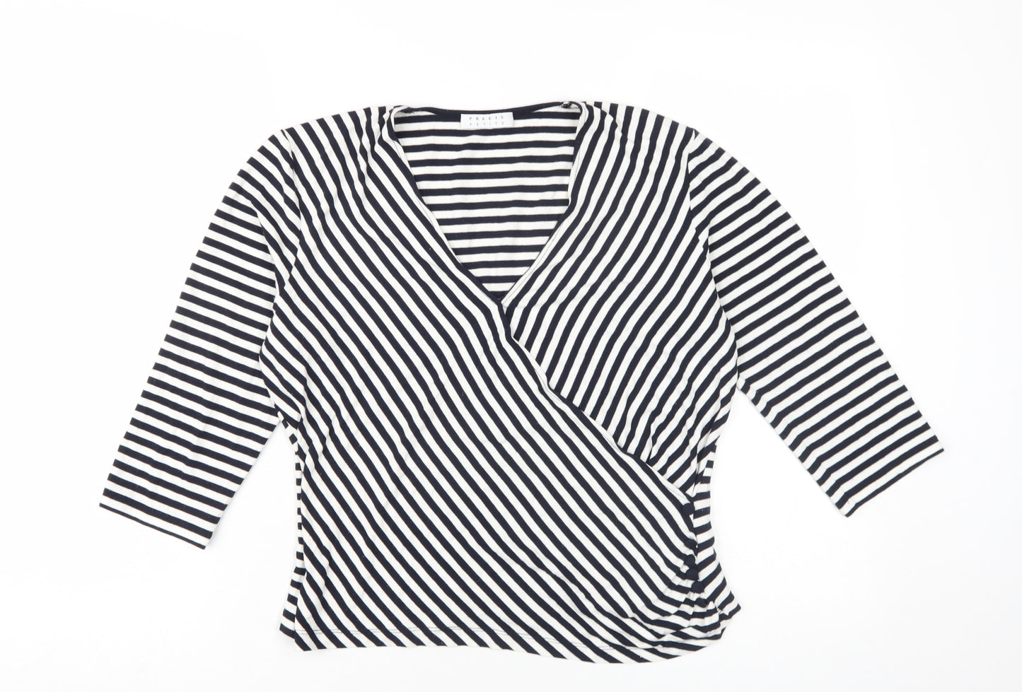 Precis Petite Women's Black Wrap Blouse M Petites