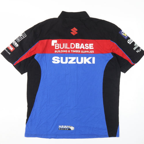 Suzuki Men's XL Polo Shirt Black Blue Red Motorcycle