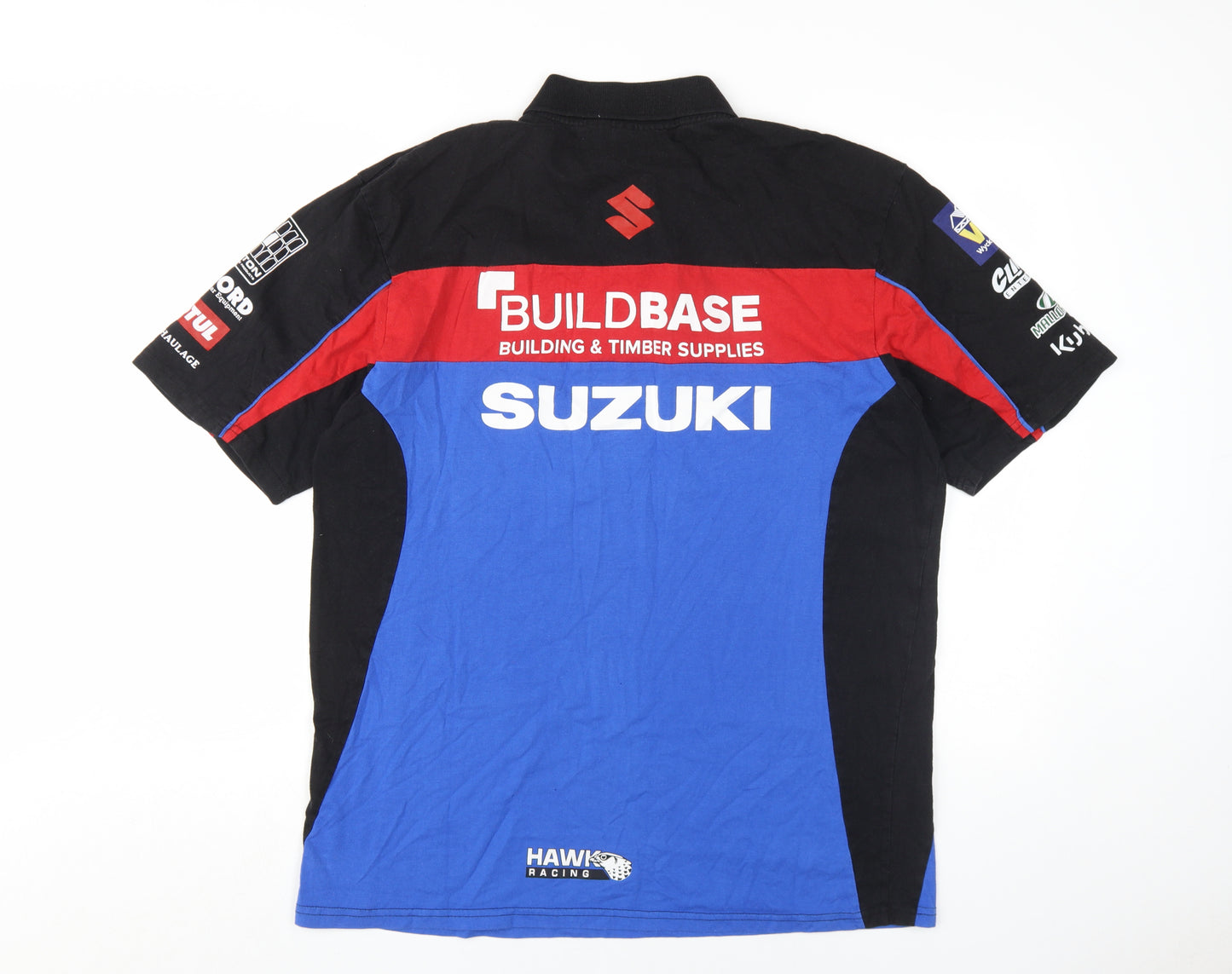 Suzuki Men's XL Polo Shirt Black Blue Red Motorcycle