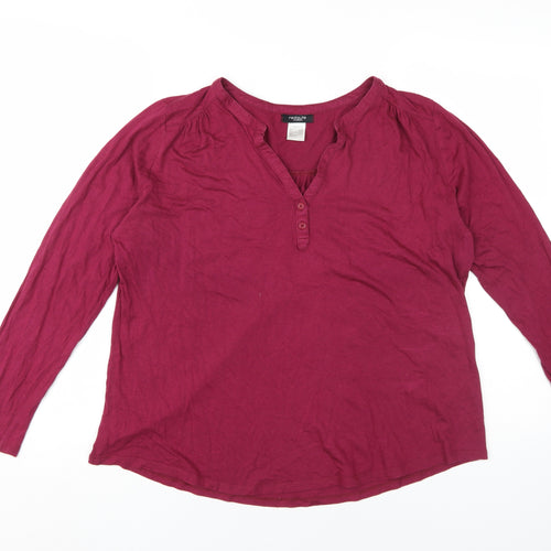 La Redoute Women's Red Henley Long Sleeve Top
