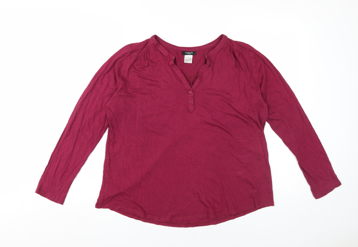 La Redoute Women's Red Henley Long Sleeve Top